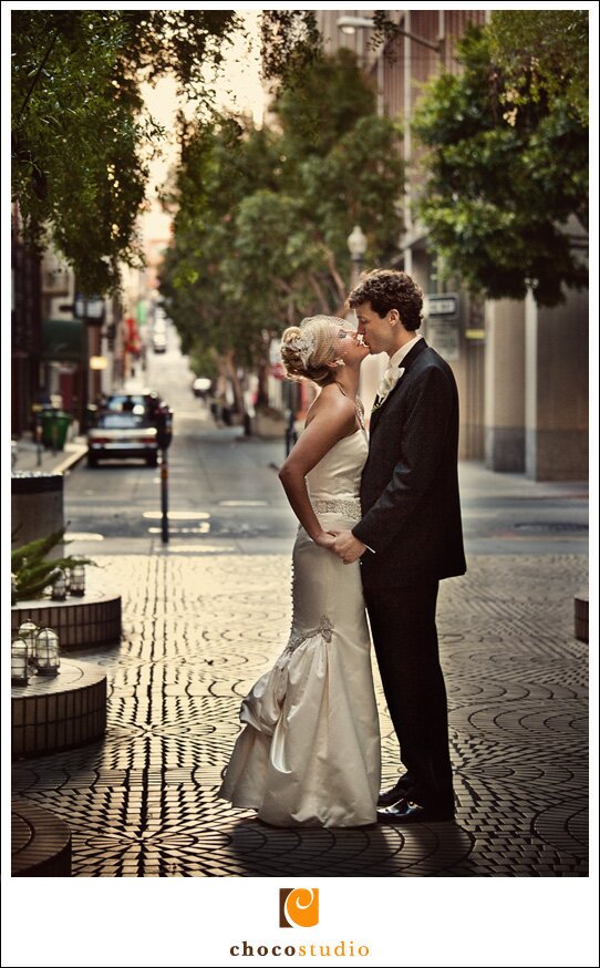 Bride and Groom Downtown SF