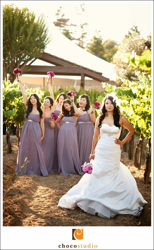 Guglielmo Winery Bride with Bridesmaids