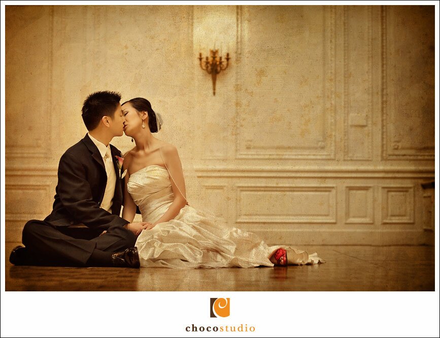 Bride and Groom Portrait at the Palace Hotel in San Francisco