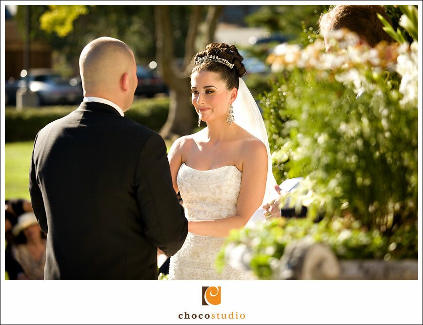 Moment during the ceremony at Ralston Mansion