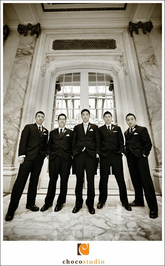 Groomsmen and Groom at Palace Hotel